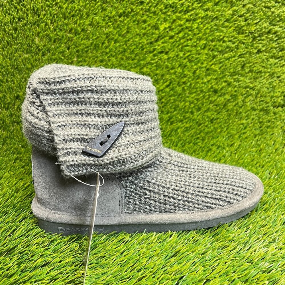 Bearpaw Knit Tall Womens Size 6 Gray Casual Classic Outdoor Fashion Winter Boots